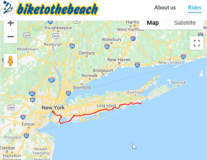 Map of Long Island ride route