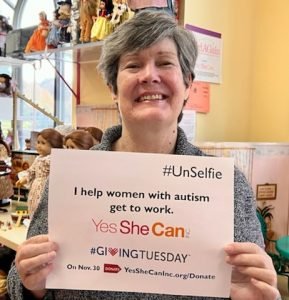 Kathy with Giving Tuesday unselfie